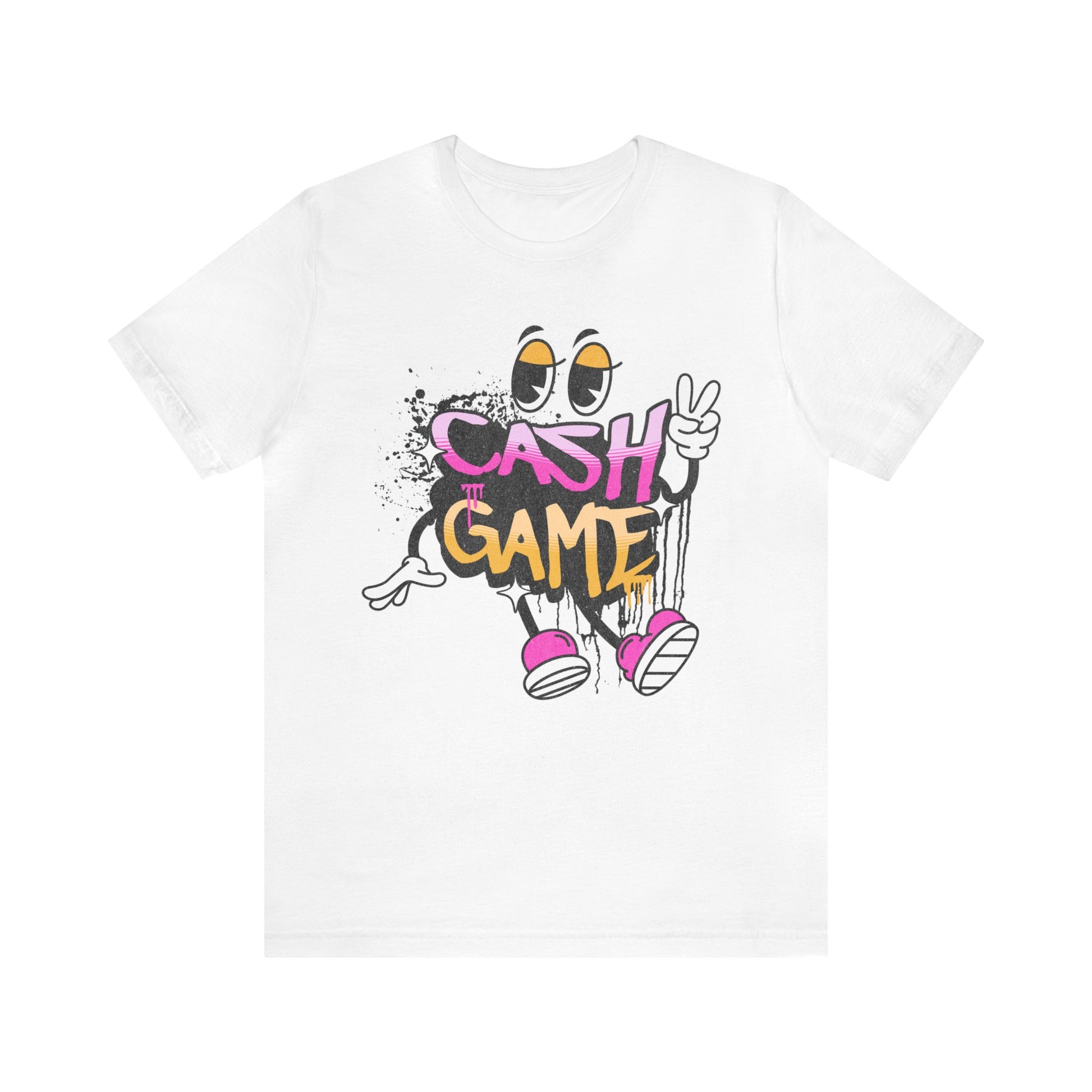 WHITE Cash Game Character Graphic Soft Cotton Bella Canvas Tee Cornhole T-Shirt (Unisex)