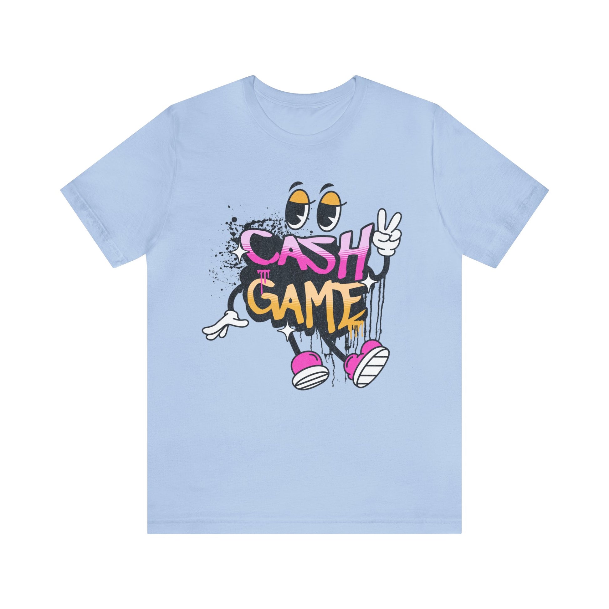 BABY BLUE Cash Game Character Graphic Soft Cotton Bella Canvas Tee Cornhole T-Shirt (Unisex)