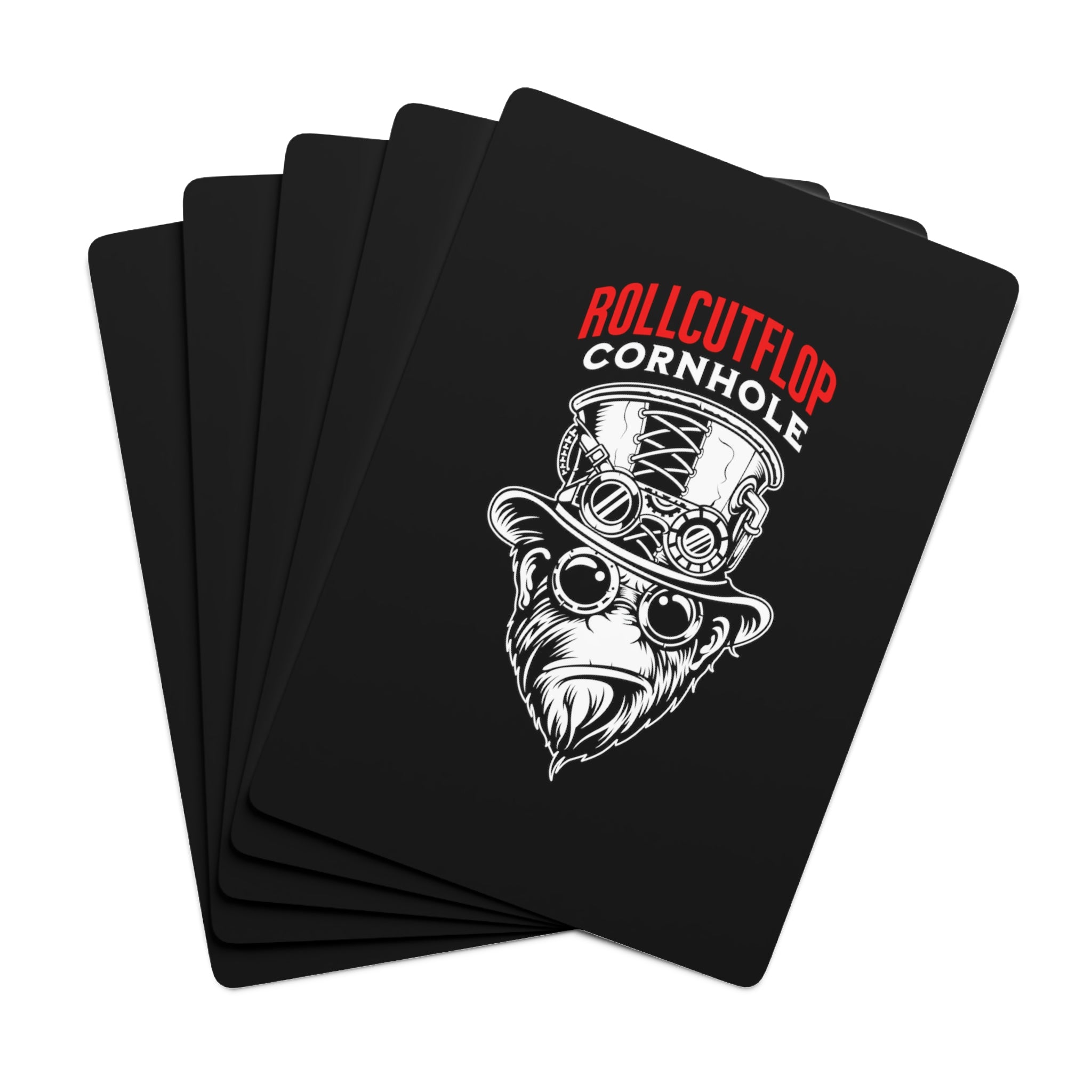 Roll Cut Flop Cornhole™ Custom Playing Cards - Steampunk Gorilla Logo